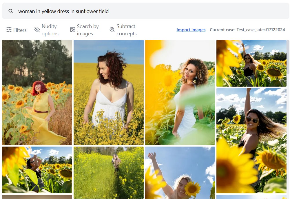 Screenshot of app searching for specific content.