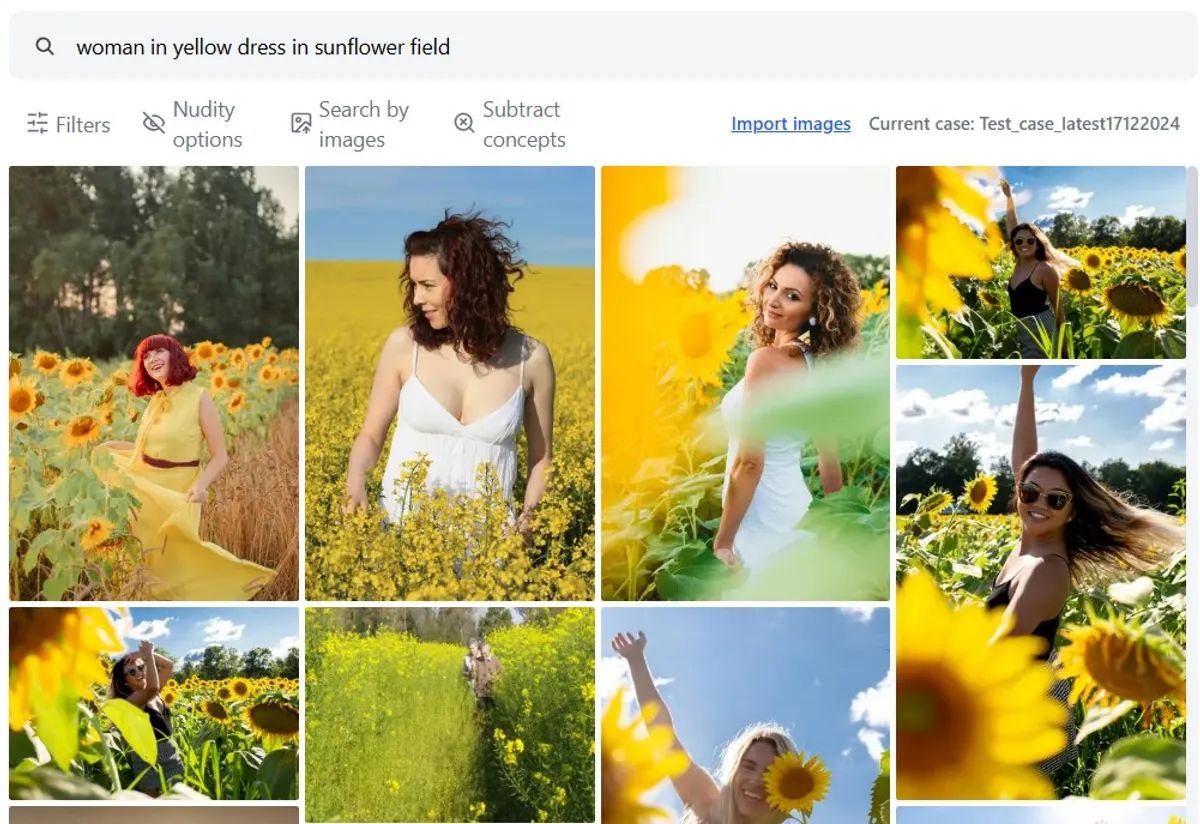 Screenshot of app searching for specific content.